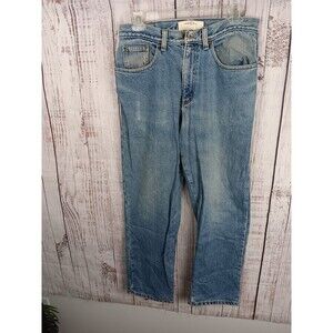 LL Bean Double L Relaxed Fit Flannel Lined Denim Blue Jeans Women's 10 Pet